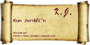 Kun Jordán névjegykártya